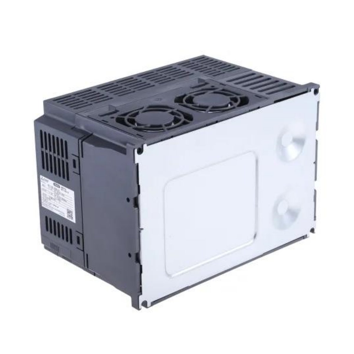 Mitsubishi FR-E740-3.7K-CHT inverter. 3.7 kW, 380–480V, vector/V-f control, IP20, digital interface, energy-efficient industrial motor drive.