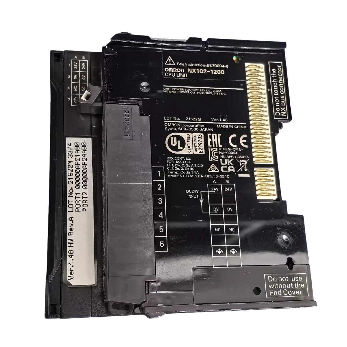 OMRON NX102-1200 Sysmac NX1 CPU, 5MB program, 33.5MB data, EtherCAT & OPC-UA, 8-axis motion control, compact 470g design.