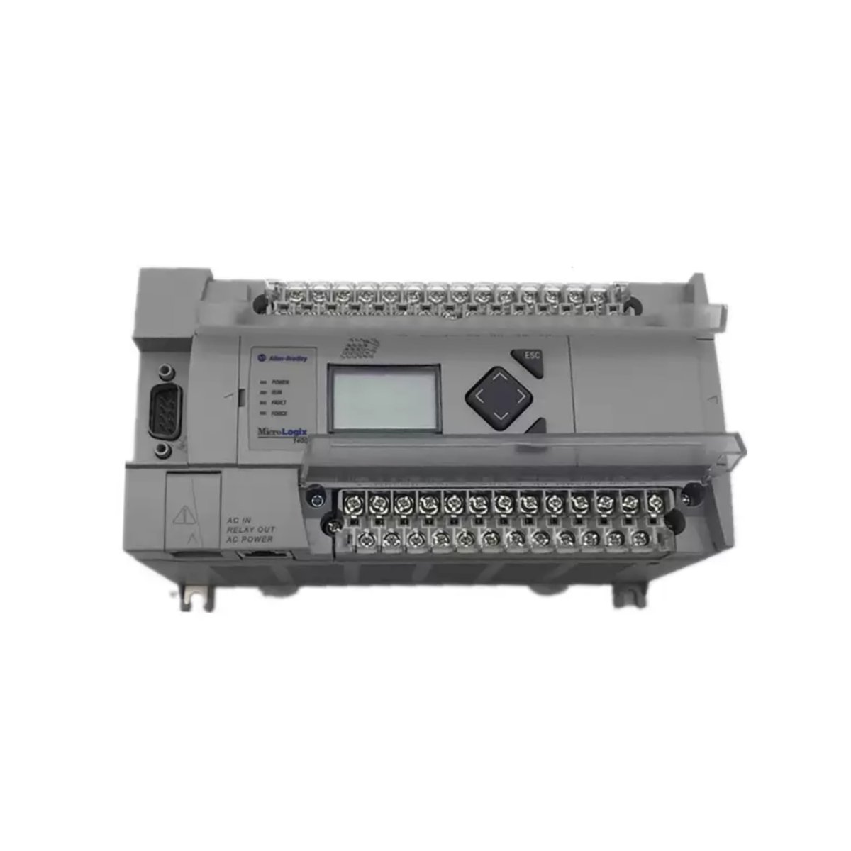 Allen-Bradley 1766-L32AWA MicroLogix 1400 PLC with 32 I/O, Ethernet, 20 KB memory, triple ports, expandable up to 7 modules.