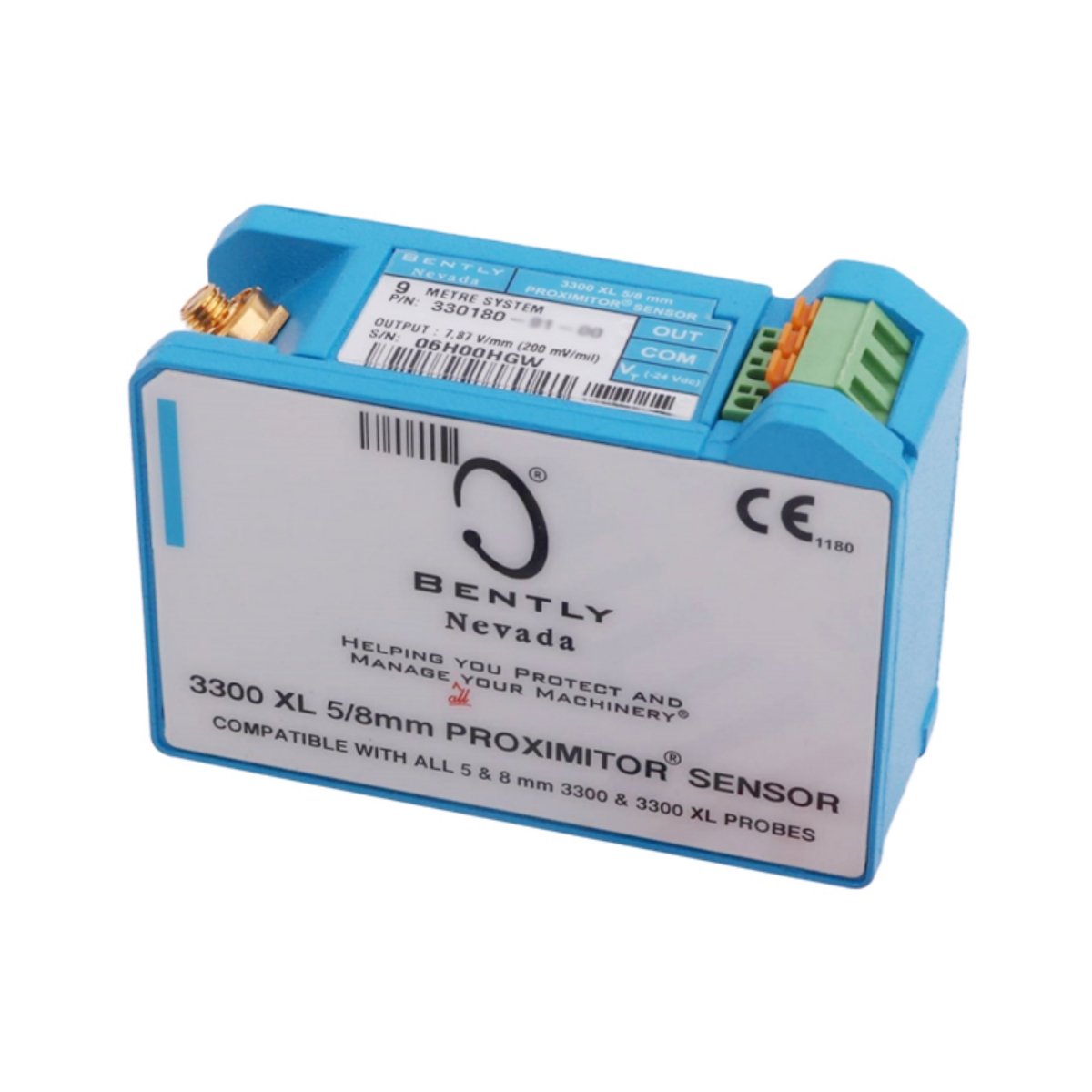 Bently Nevada, 330180-90-CN, 3300 XL Proximitor Sensor, industrial automation, machinery protection, PLC, DCS, vibration monitoring, shaft sensor, turbine monitoring