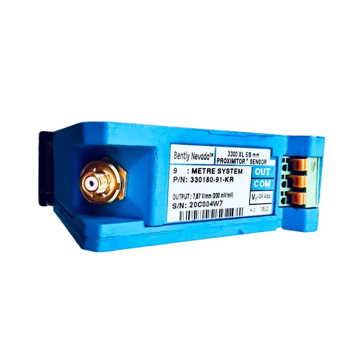 Bently Nevada 330180-91-KR Proximitor Sensor with 9 m system length, DIN mount design, and high-precision vibration measurement for 3300 XL systems.