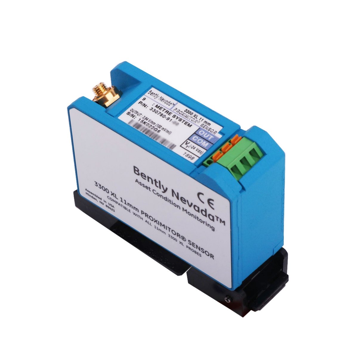 Bently Nevada 330780-91-CN 3300 XL 11 mm Proximitor Sensor, 0–10 kHz, -35°C to +85°C, 9m DIN mount, 7.87 V/mm, 0.255 kg
