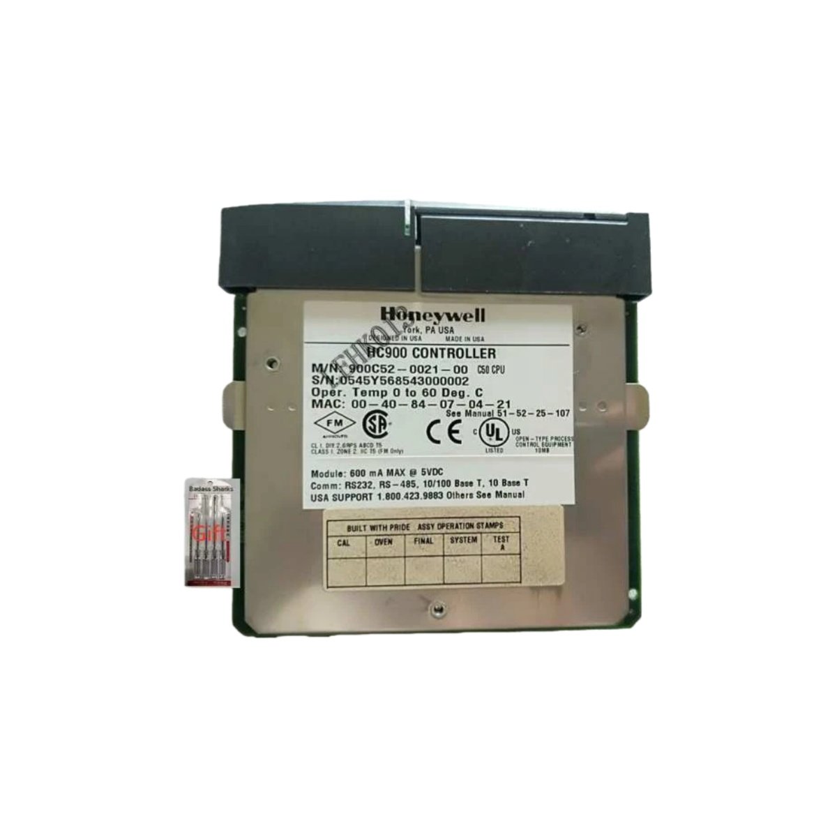 Honeywell 900C52-0001 C50 CPU controller module for the ControlEdge HC900 system. Executes control logic, integrates I/O, operates from -20°C to 60°C.