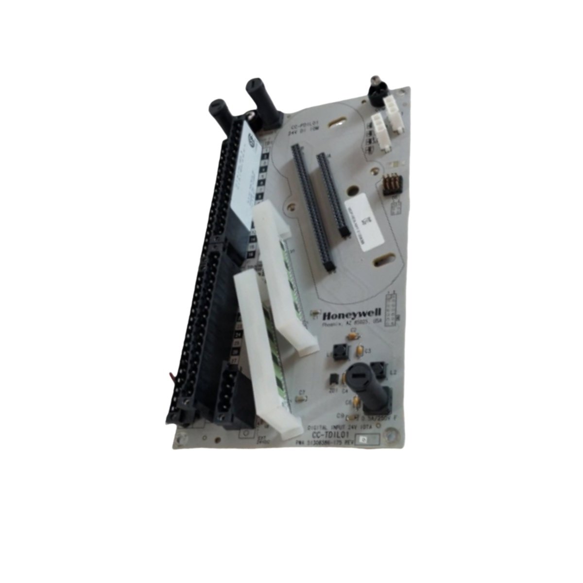 Honeywell CC-TDIL01 digital input module: 16 channels for 24/125VDC signals in TDC 3000 systems. Provides isolated field status for process control and interlocking.