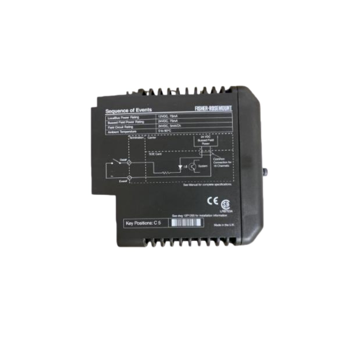 Emerson KJ3008X1-BA1 SOE card: 16-channel 24VDC input for DeltaV DCS. Features redundant comms, -40 to 70°C operation, 10g shock resistance.