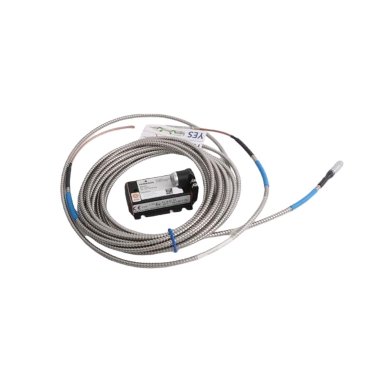 EPRO PR6423/118-110 transducer specs: 4mm range, 10 mV/µm sensitivity, -30°C to 150°C operation. For shaft displacement & vibration measurement.