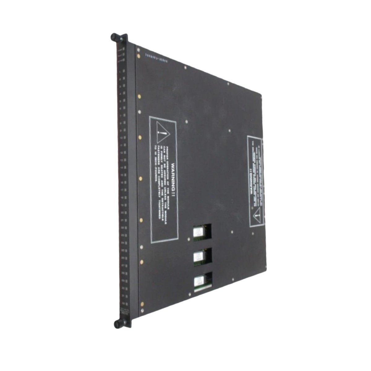 Triconex 3501E high-voltage digital input module for Safety Instrumented Systems. Features 32 points, 90-155 VAC/DC range, and 1500-2500 VDC point isolation for reliable monitoring.
