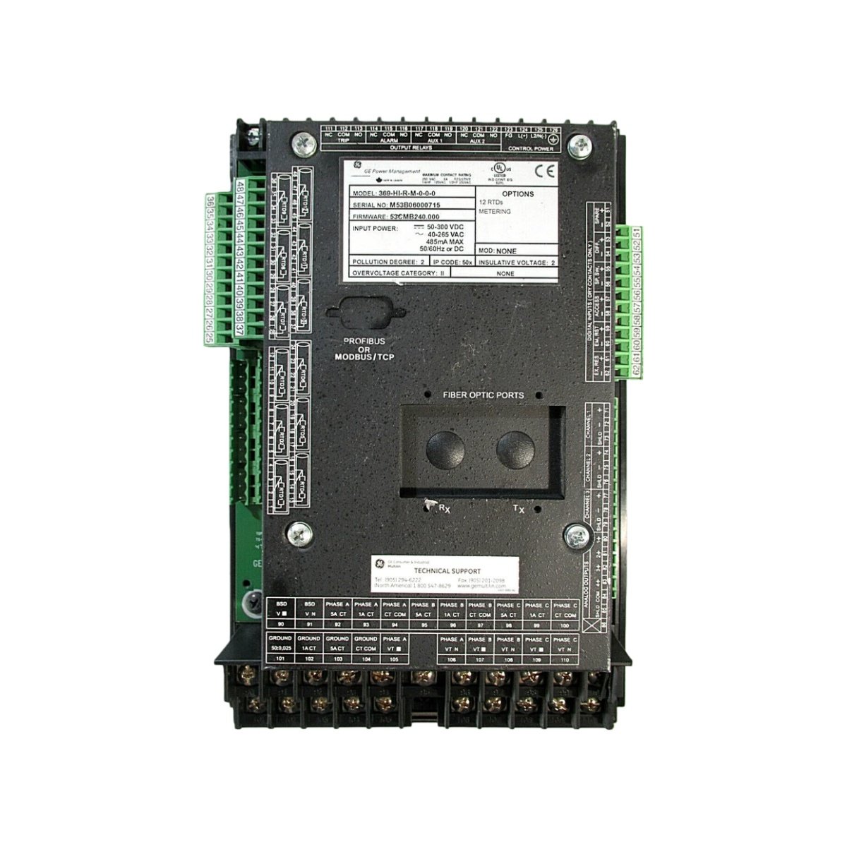 GE 369-HI-R-M-0-2-0-0 Multilin I/O Relay Module for Motor Protection - Image 4