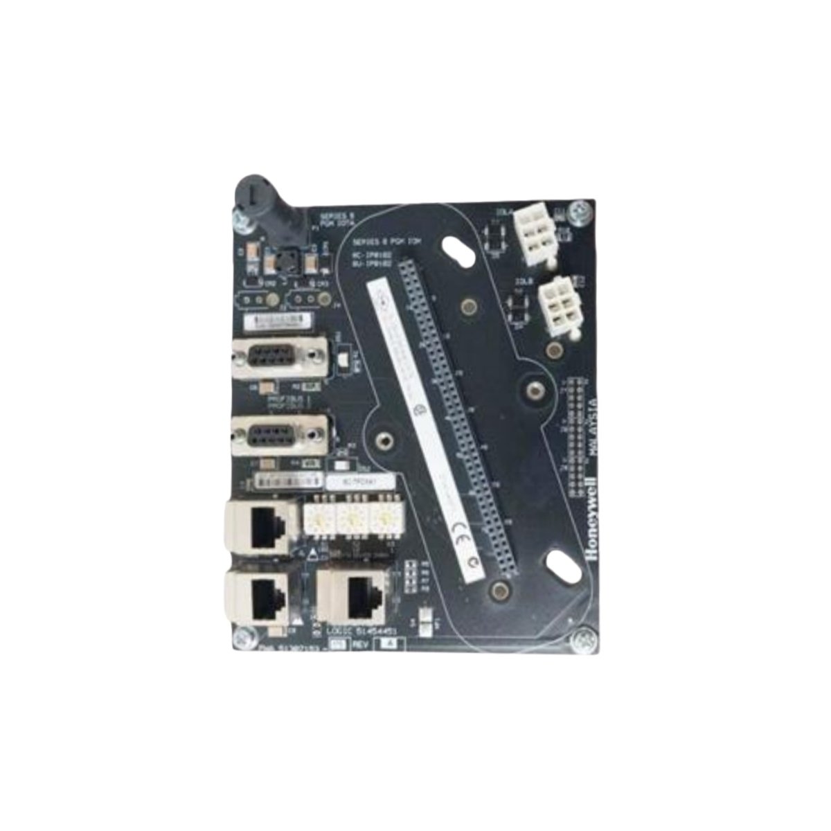 Honeywell 8C-TPOXA1 PROFIBUS DP gateway module. Specs: 12 Mbps, 24VDC, -40°C to +70°C operation. Bridges Honeywell systems to PROFIBUS DP networks.