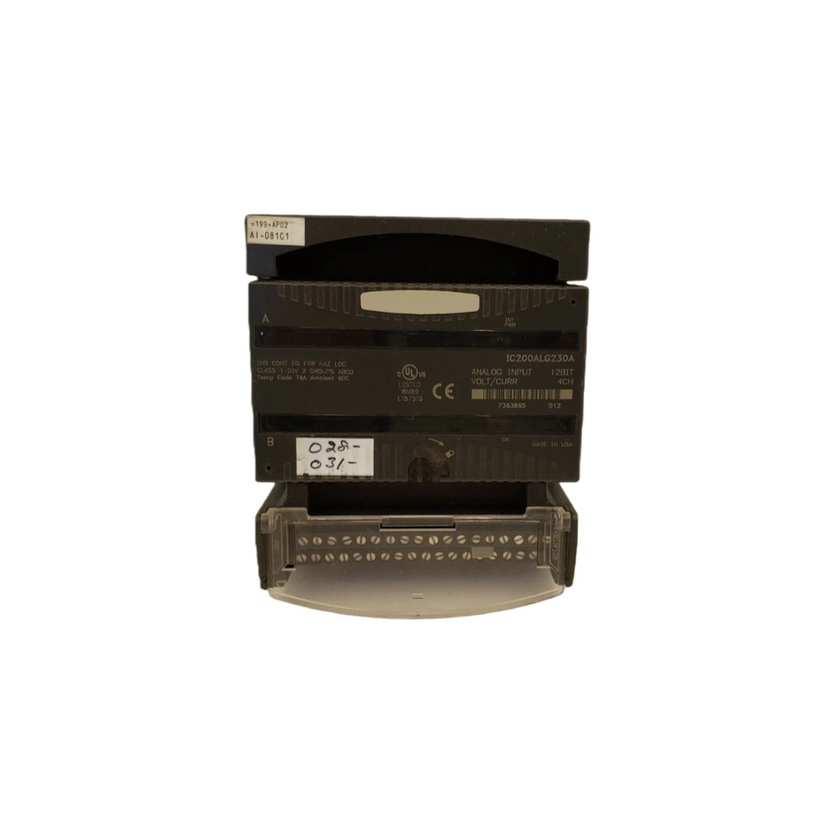 GE IC200ALG230 VersaMax Analog Input Module - 4 Point 12-bit Voltage/Current