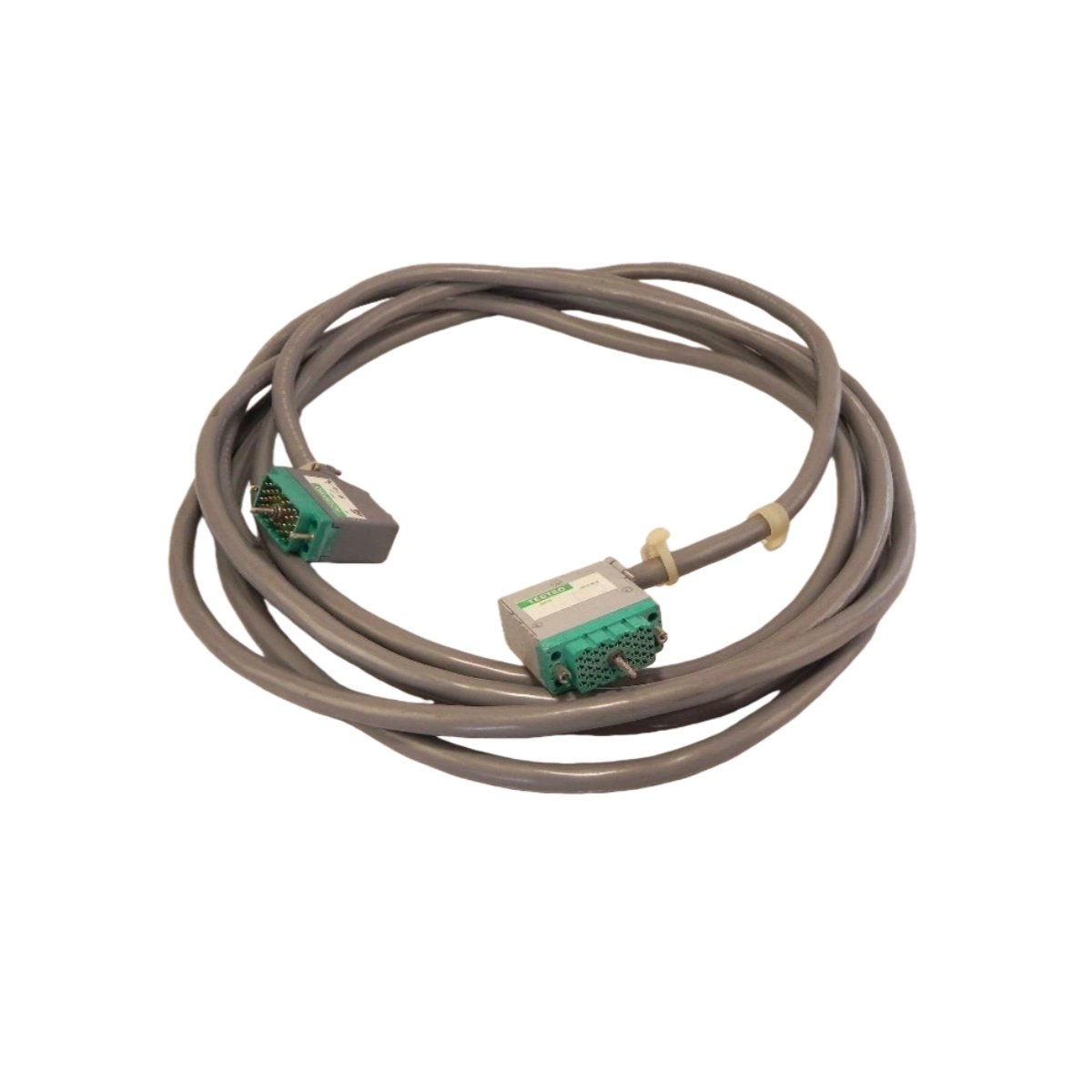 Triconex 4000043-320 cable assembly features shielded construction with braided copper and foil wrap. 3.2m length with 50-pin D-sub connectors for reliable I/O interconnection.
