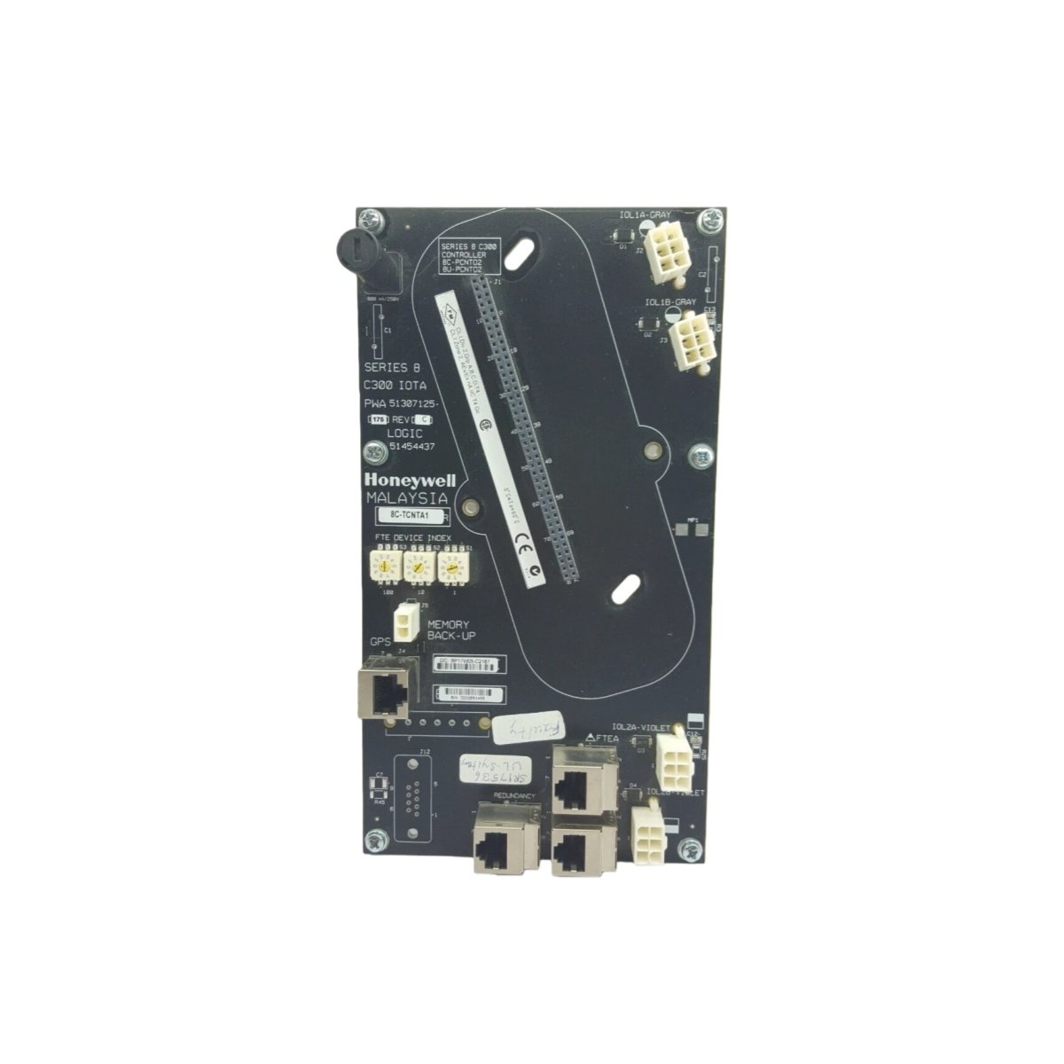 Buy the Honeywell 8C-TCNTA1 I/O Termination Assembly for Series 8 C300. Features 32 I/O points, battery backup, -40 to 85°C operation, and conformal coating.