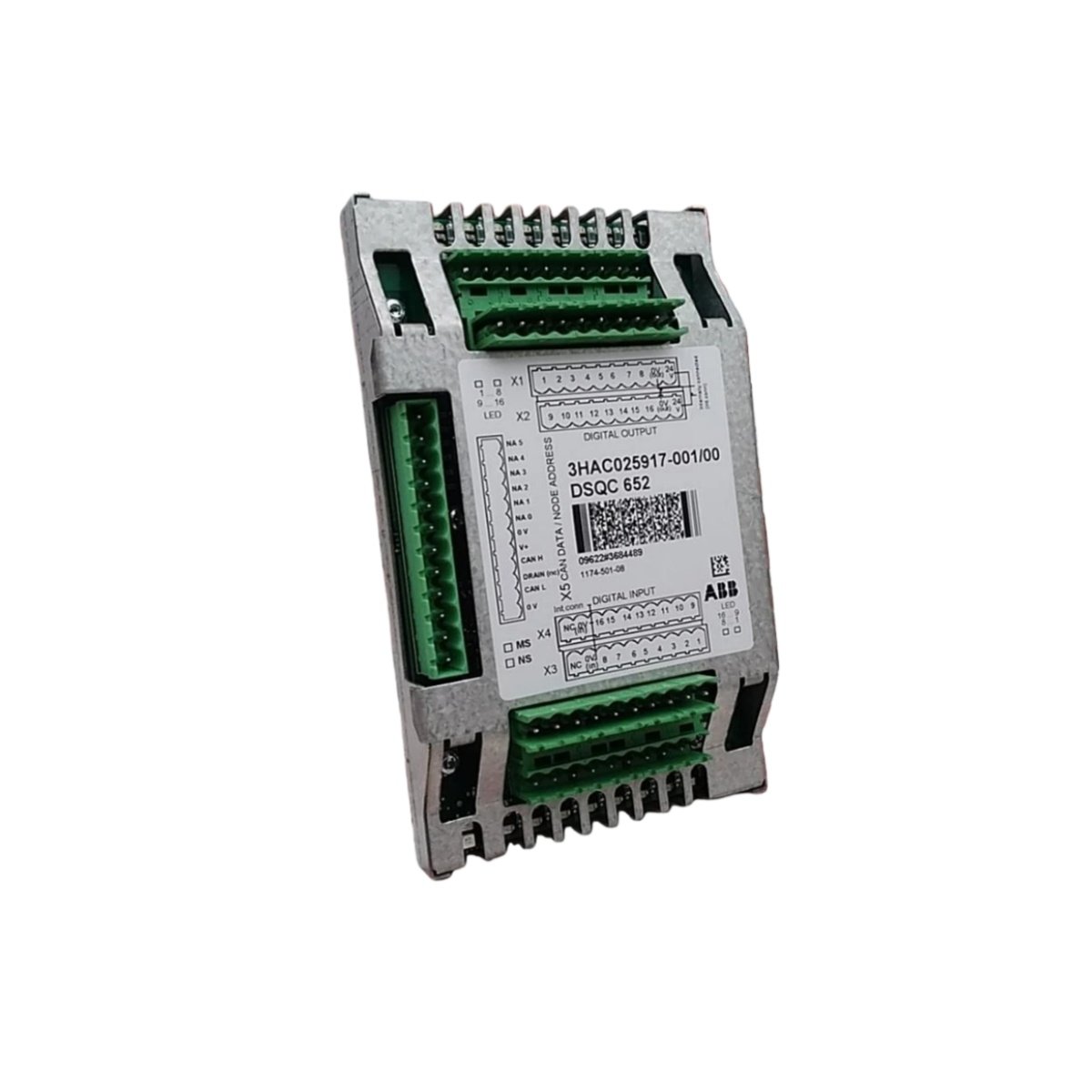 Shop the ABB DSQC652 digital I/O unit for ABB robot systems. 24V DC inputs and outputs with optical isolation and per-channel LED indicators. 0.50 kg with short-circuit protection.