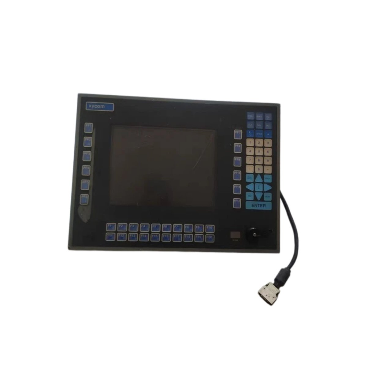 Xycom 3410KP operator interface panel with 10.4" color TFT display. 2 MB battery-backed SRAM, IP65 front panel, 36 tactile keys, Ethernet.