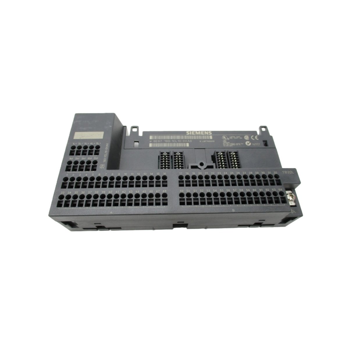 Siemens 6ES7193-1CL10-0XA0 Terminal Base. 20 mm width, push-in terminals, 10 connections, potential bridges, DIN rail mount for ET 200SP.