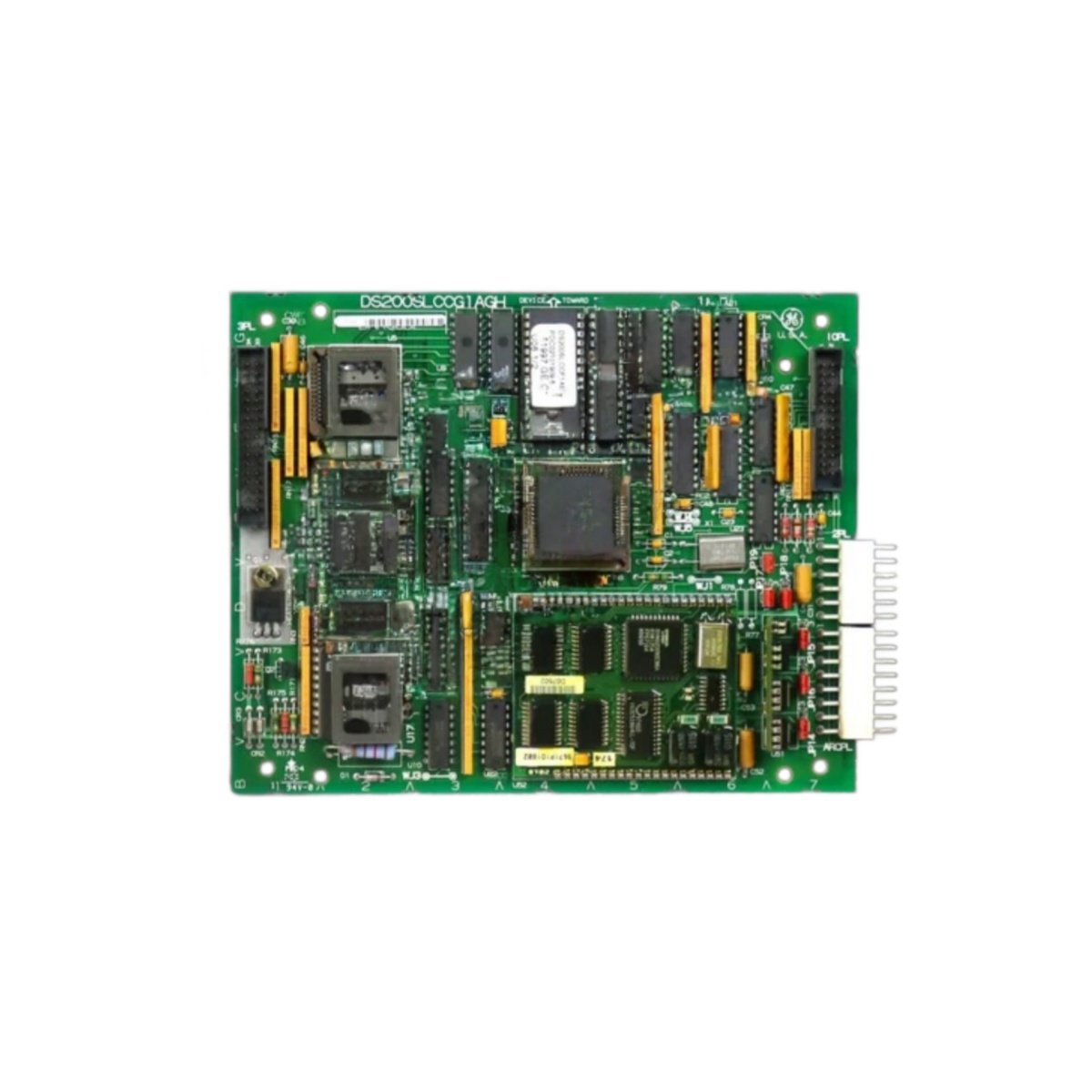 GE DS200SLCCG1A DS200SLCCG1AGH LAN Card: 10/100 Ethernet, Modbus TCP/IP/PROFINET/EtherNet/IP, built-in web server, 32 connections, 100µF capacitor.