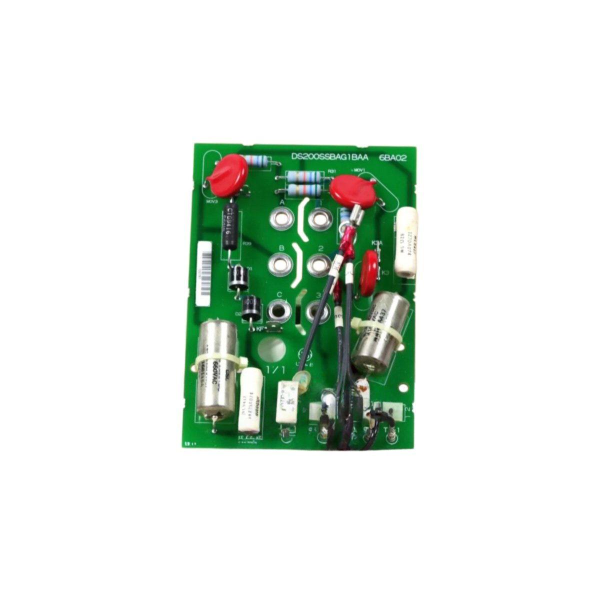 Buy the GE DS200SSBAG1B DS200SSBAG1BAA snubber board. Features multiple RC networks, voltage spike suppression, and direct power stack mounting