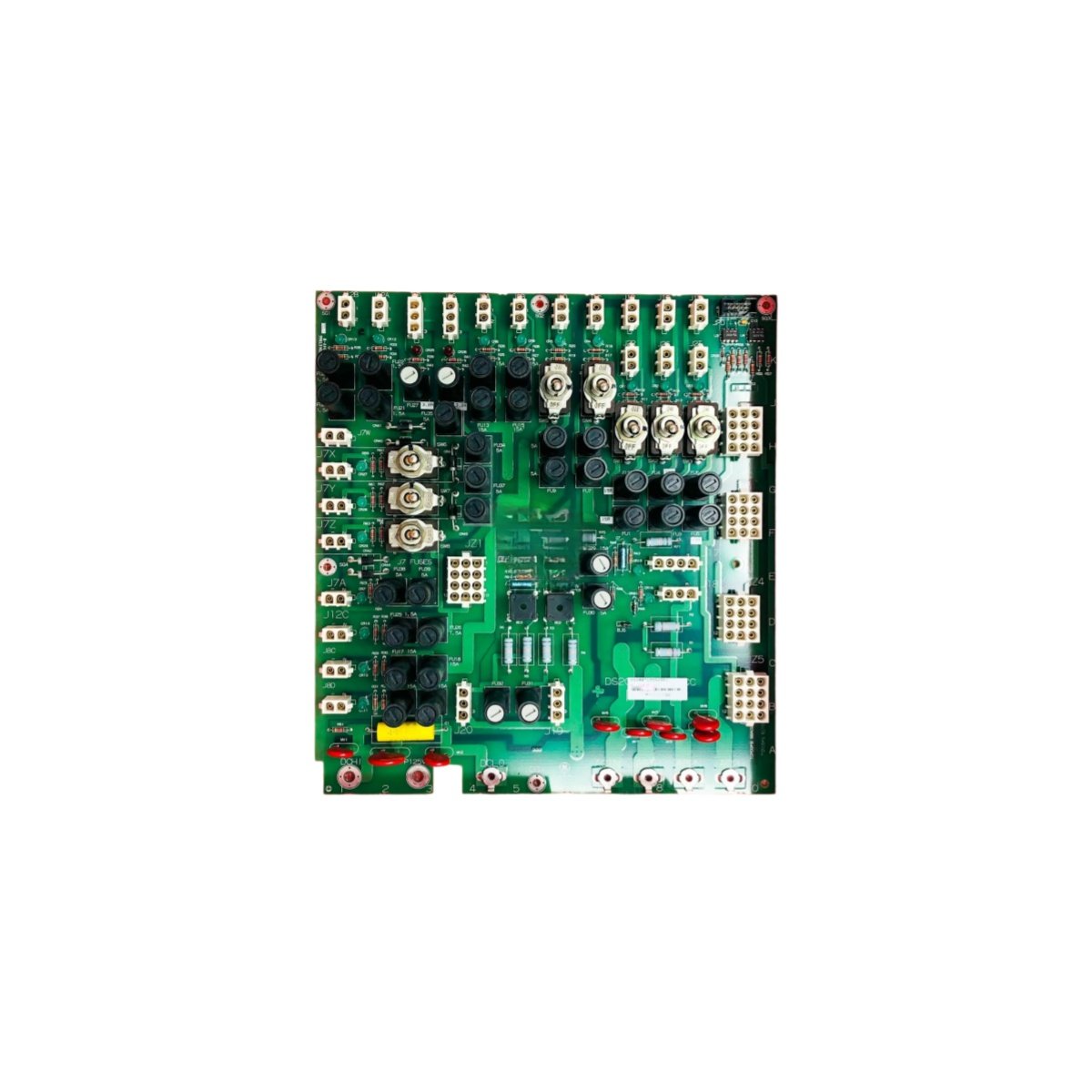 GE DS200TCPDG2B distribution board with 12 power rails. 15A per rail. Individual fuse protection. DS200TCPDG2BEC coated.