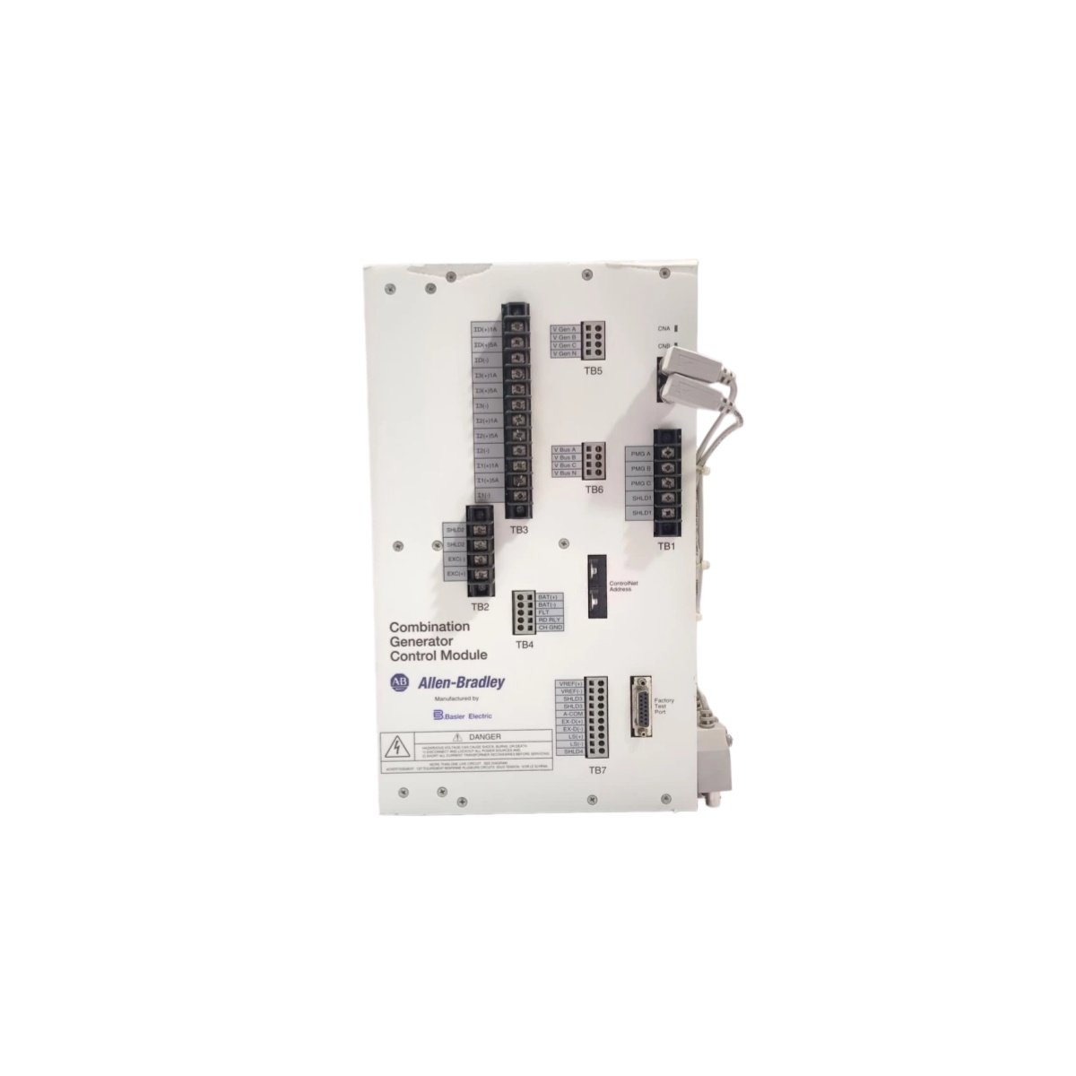 AB 1407-CGCM combination generator control module for Allen‑Bradley drives. Provides excitation, synchronizing, voltage regulation and protective relaying.