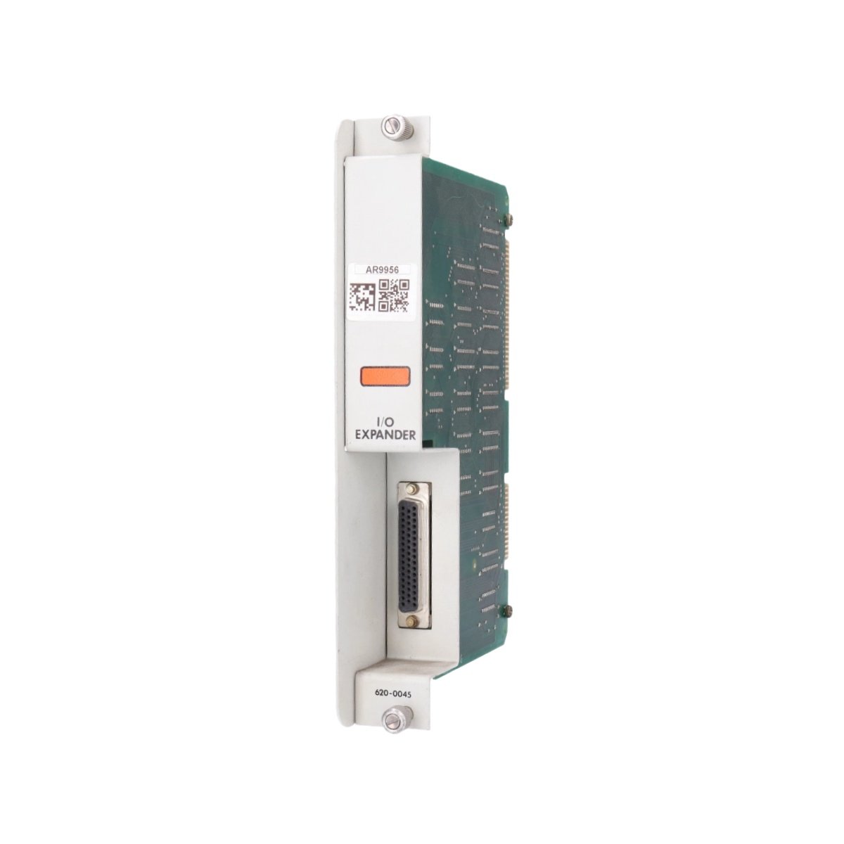 Honeywell 620-0045 system I/O expander module. Features 16 digital inputs, 24V DC, 1500V optocoupler isolation, 0.45kg weight, and 6ms scan time.
