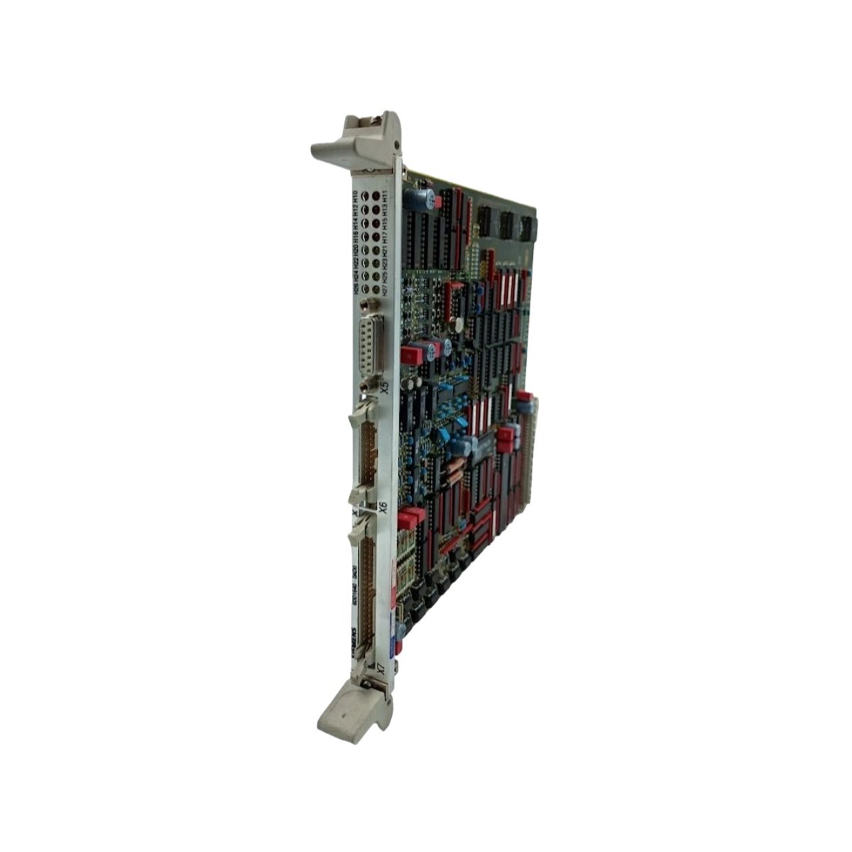 Siemens 6DD1640-0AD0 EM11T I/O module for SIMADYN D with 8 digital inputs, 8 outputs, 4 analog inputs, and 2 encoder interfaces for drive control.