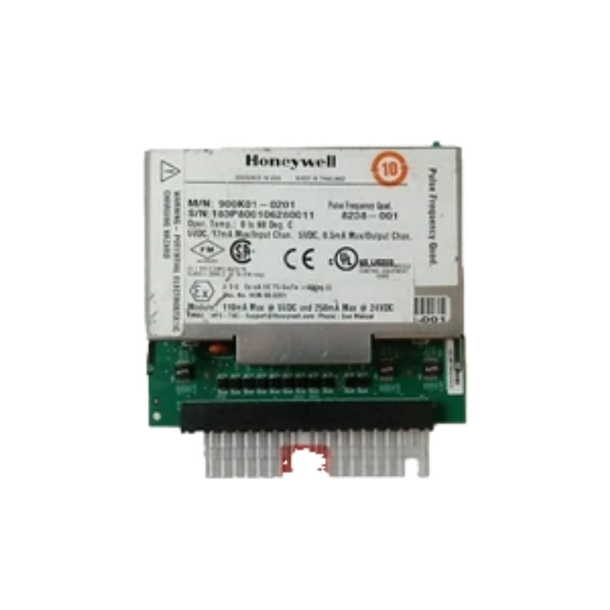 Honeywell 900K01-0201 frequency input module. 4 channels, 1 Hz to 50 kHz, ±0.05% accuracy, 5–24 V DC input. 0.28 kg. Shop now.