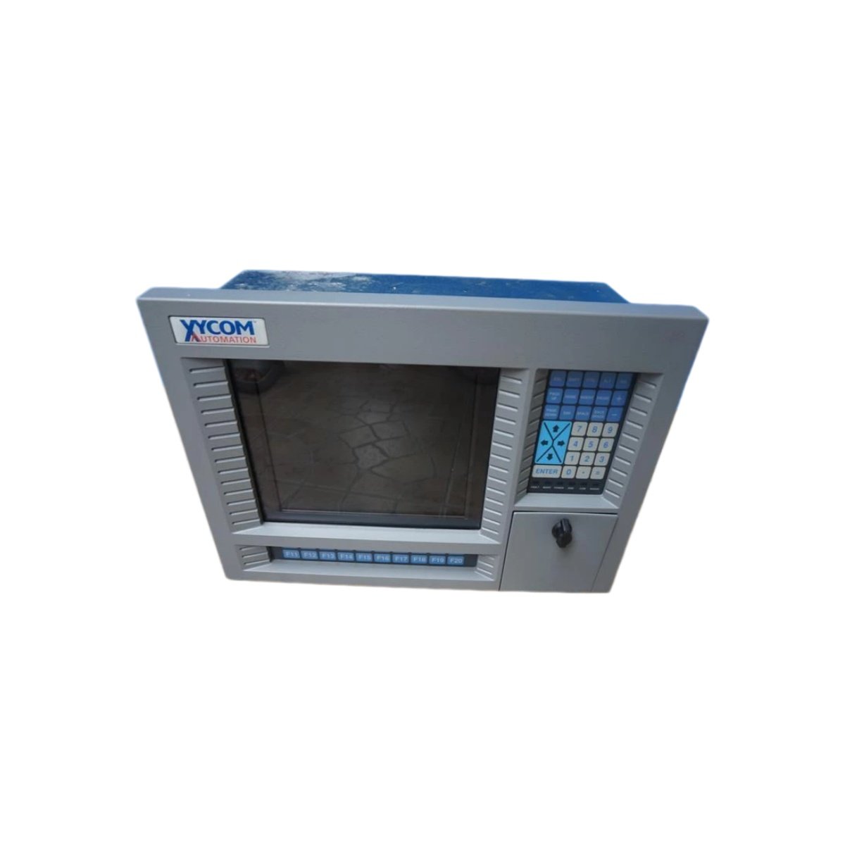Xycom 9487 industrial operator interface terminal, 10.4-inch TFT display, Pentium/486 CPU, NEMA 4/4X/12, ISA expansion, 12.2kg. Rugged HMI for automation.