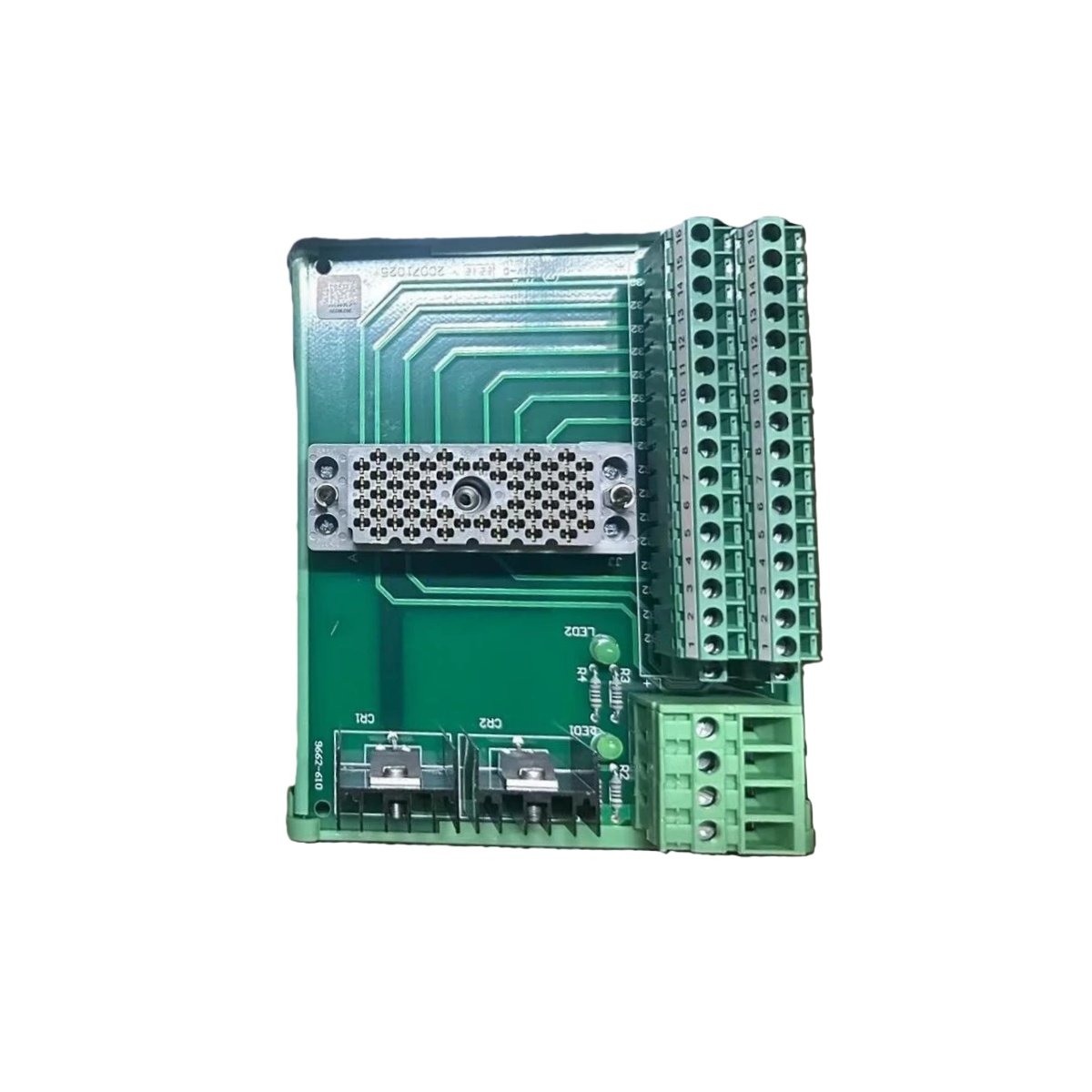 Triconex 9662-610 Termination Board for Triconex I/O modules. Supports digital/analog signals, 2.5 mm² wiring, test points, and conformal coating protection.