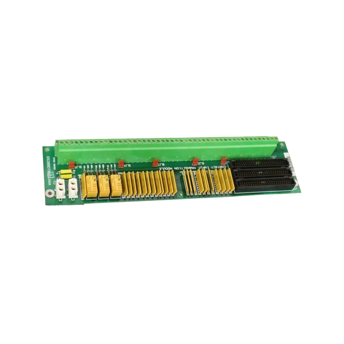 GE DS200DTBAG1A DS200DTBAG1AAA digital contact terminal board for Mark V. 24 inputs and 16 relay outputs, 2720µF storage, 186 components.