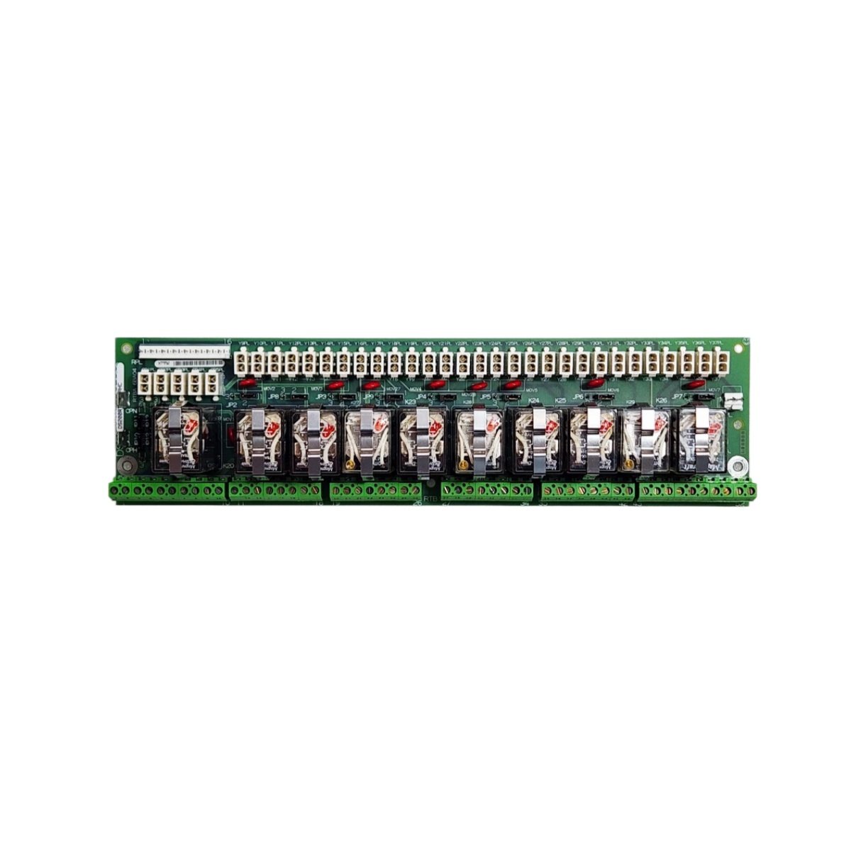 GE DS200RTBAG3A DS200RTBAG3AGC relay terminal board. 30.5 cm x 25.4 cm, 1.1 kg, 24 terminals, 16 relays. For Mark V turbines.