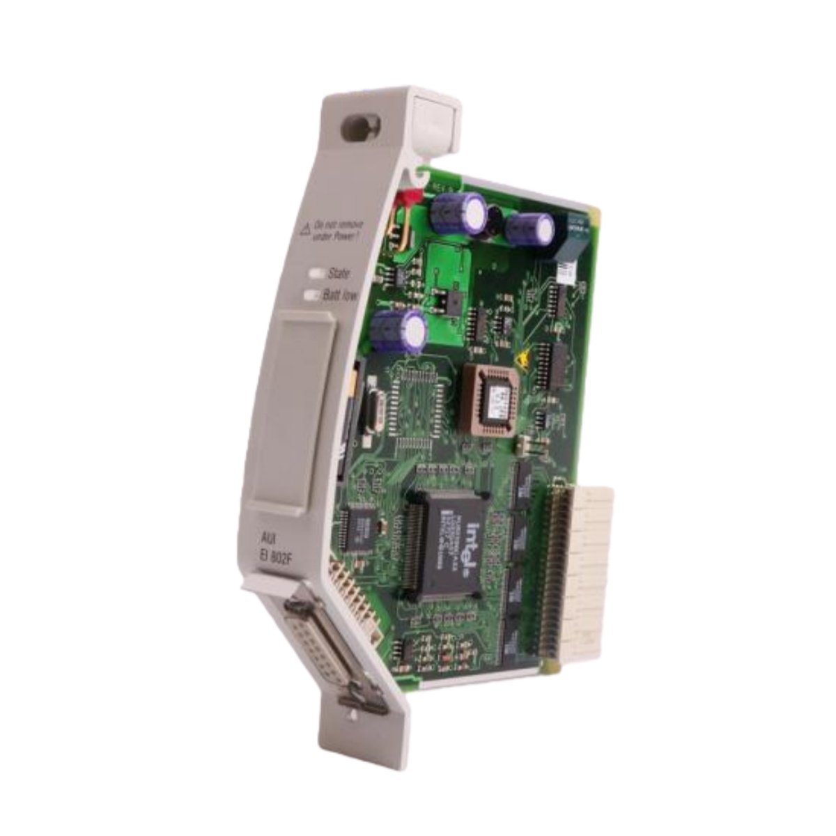 ABB EI802F 3BDH000016R1 Ethernet module for AC 800F controllers. 10/100 Mbps with RJ45, AUI, and BNC interfaces. Modbus TCP support.