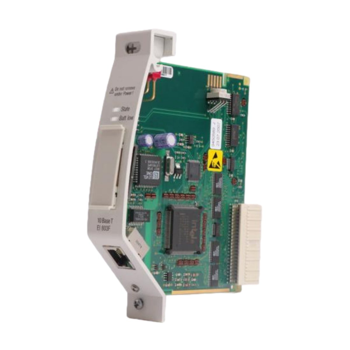 ABB EI803F 3BDH000017R1 Ethernet module for AC 800F controllers. 10BASE-T RJ45 interface with 32-bit data bus for Freelance DCS systems.