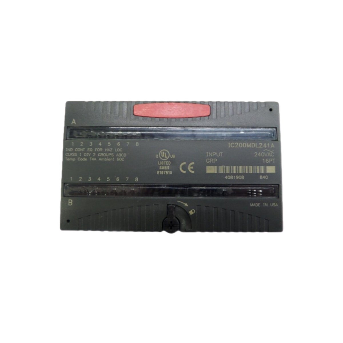 GE IC200MDL241 VersaMax AC input module offers 16 channels, 120V AC, 7 mA for GE Fanuc systems. Optical isolation, compact design, reliable signal
