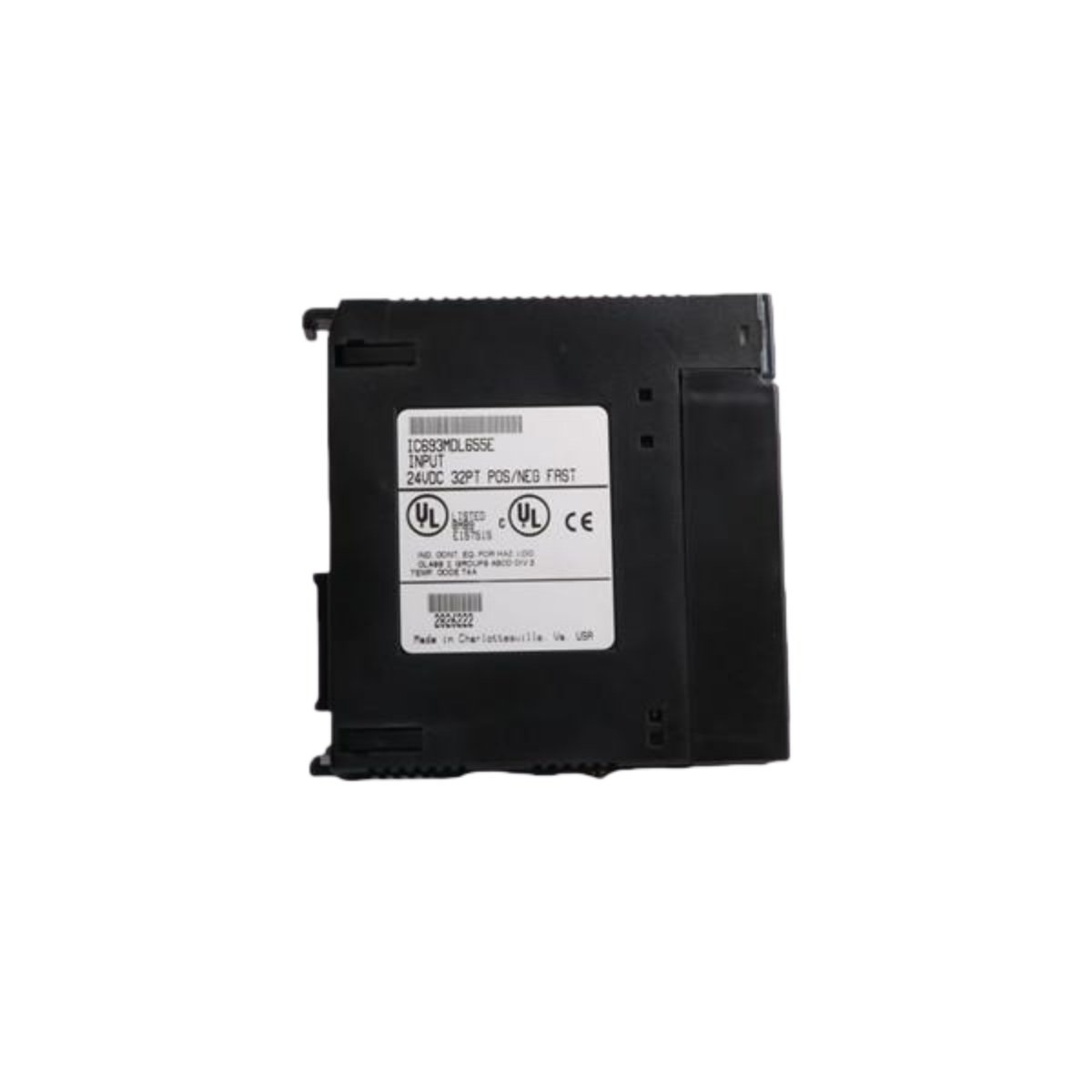 GE IC693MDL655 logic input module with 32 digital inputs, 2ms response, 1500V isolation, and LED status for Series 90-30.