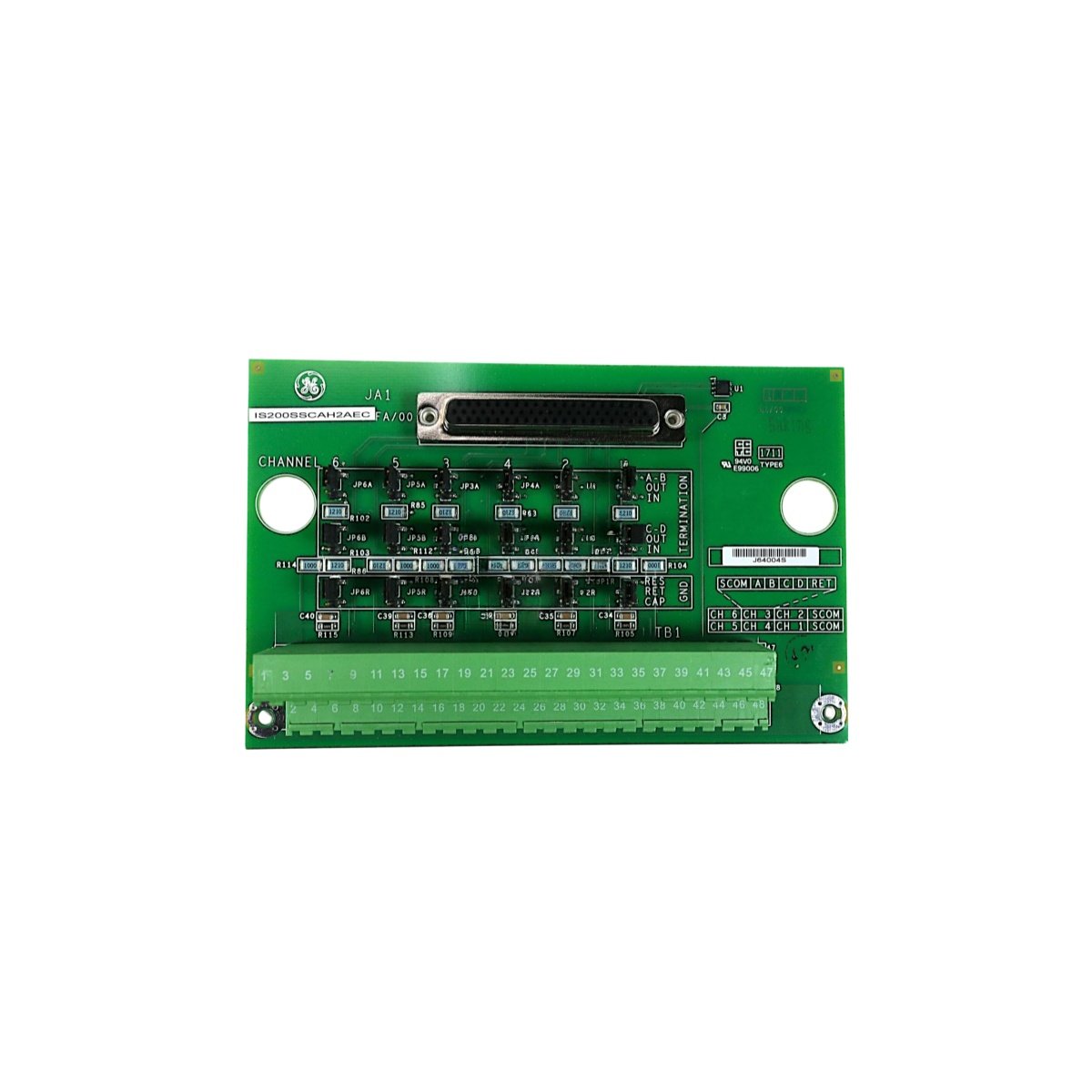 GE IS200SSCAH2ADB processor module for Mark VI turbine control. Executes real-time algorithms for speed, temperature, and generator synchronization.