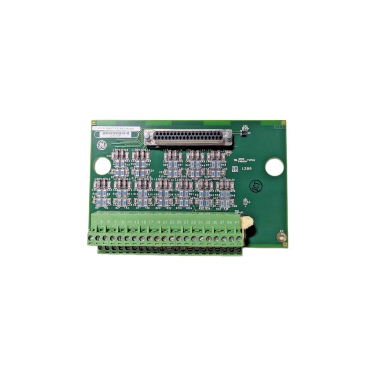 GE IS200STTCH2AAA thermocouple input terminal board for Mark VI turbine control. Provides cold junction compensation and signal conditioning