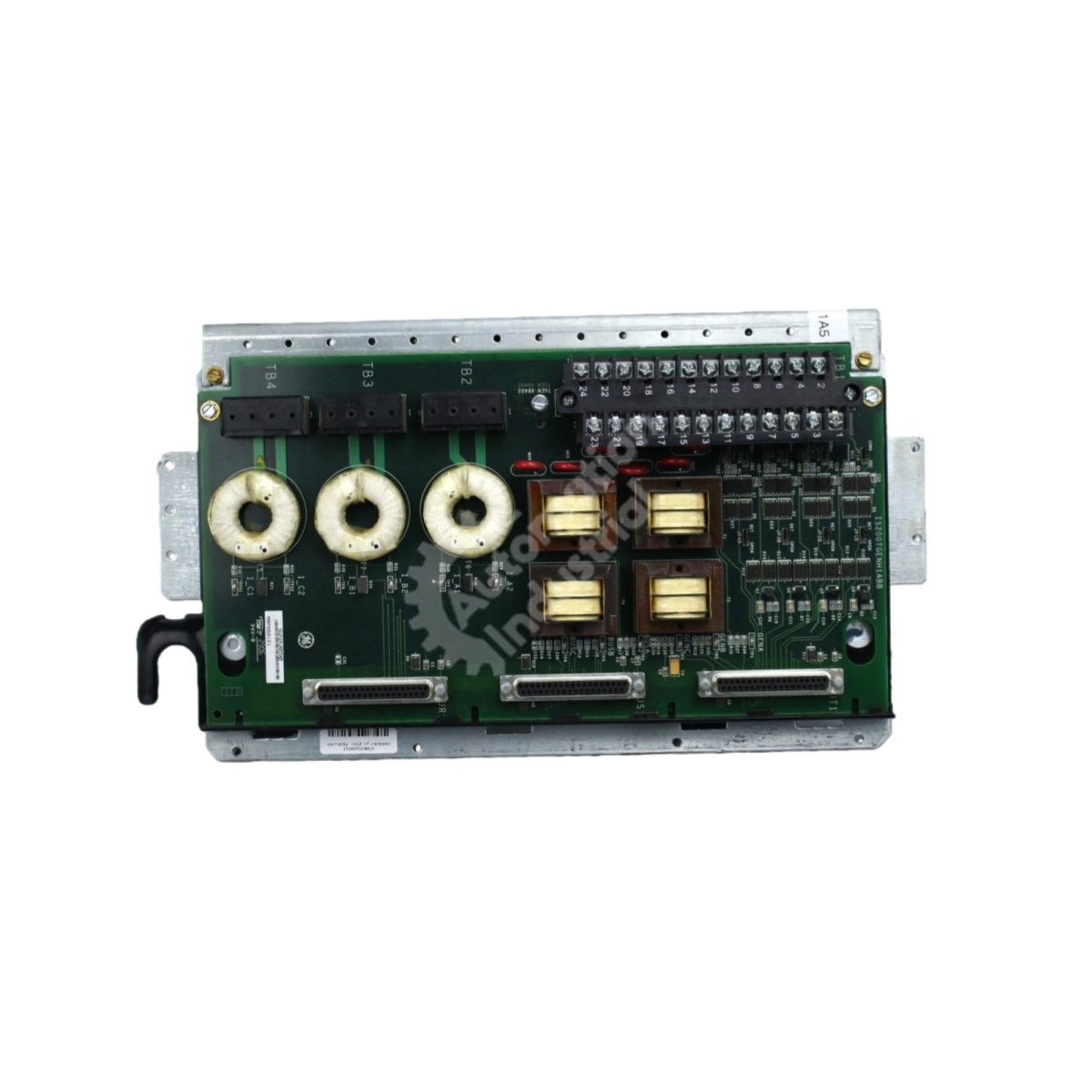 GE IS200TGENH1A generator monitor terminal board for Mark VI systems. Monitors 3-phase voltage/current and calculates power. TMR support. 1500V isolation.