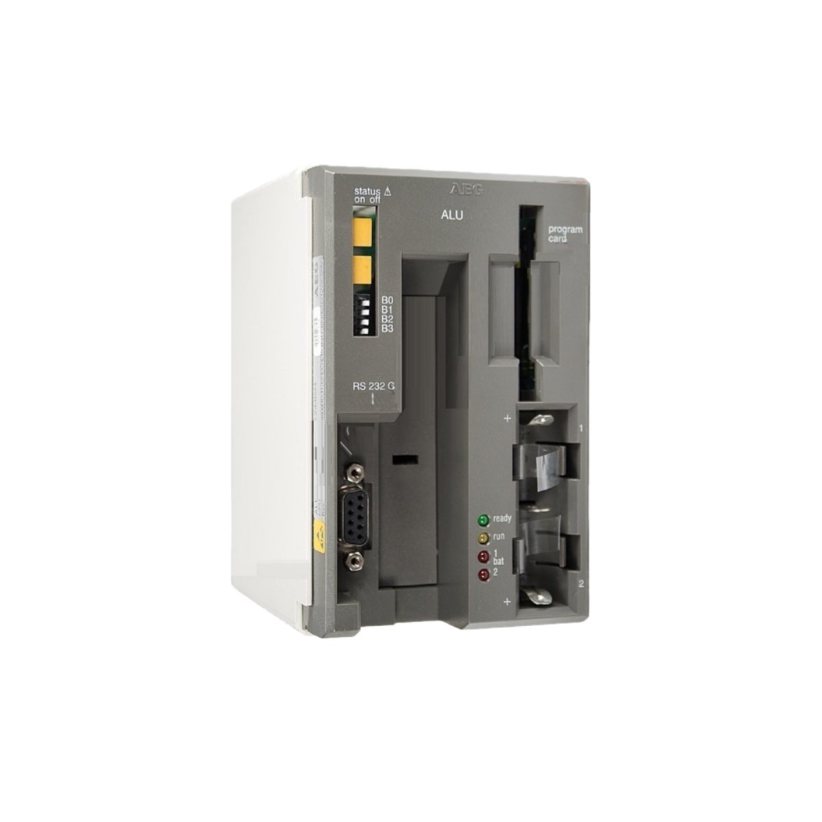 Order the SCHNEIDER PCBALU205 CPU module with 16-bit processor, 64KB RAM, 256 I/O capacity, Modbus, and 0.5kg weight for Modicon PLC systems.
