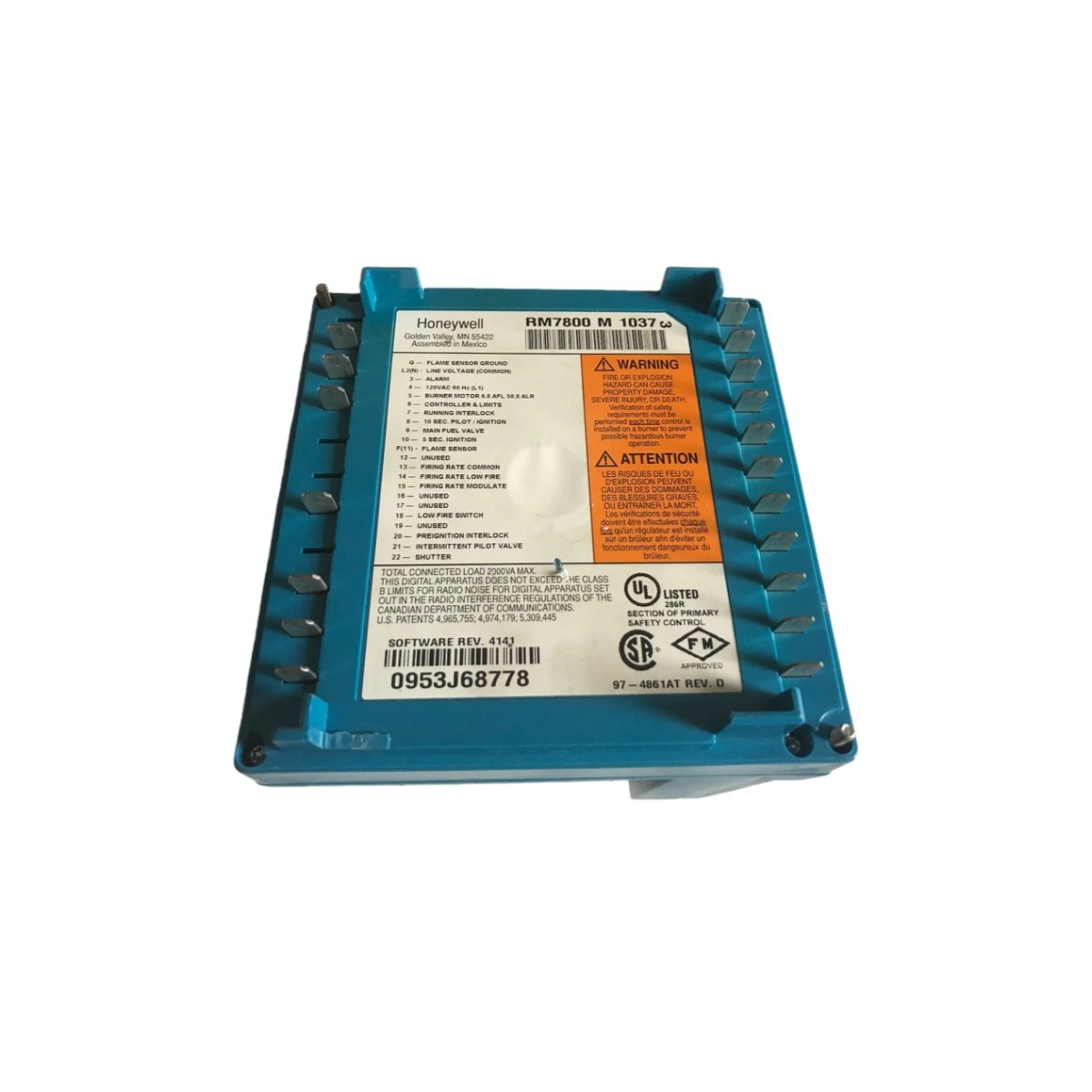 Honeywell RM7800M1037 Burner Control | 120V 7800 Series Relay Module