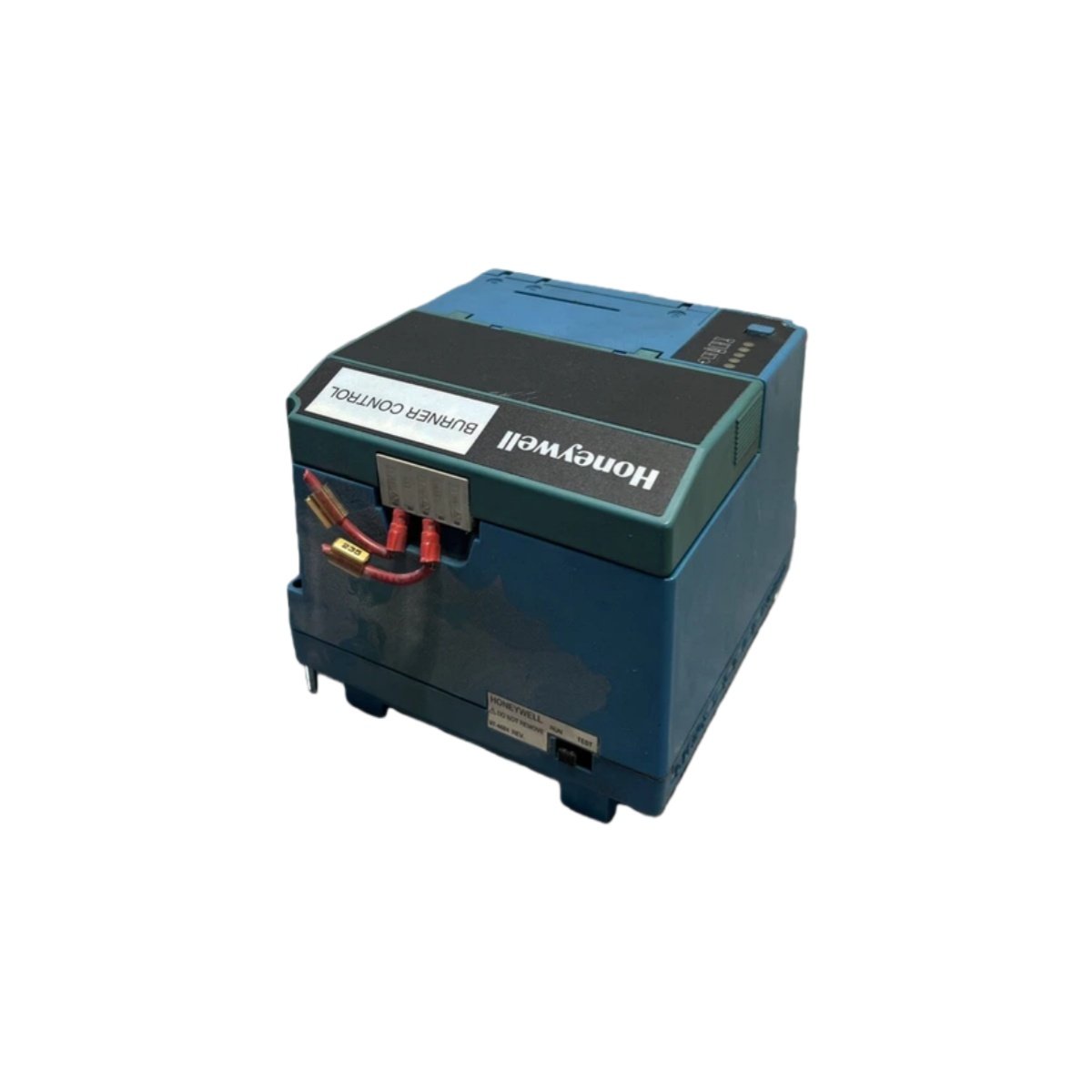 Honeywell RM7850A1001 relay module for burner control: 120V, 50/60Hz, 2 sec post-purge, -40°C to +60°C. FM approved. In stock.