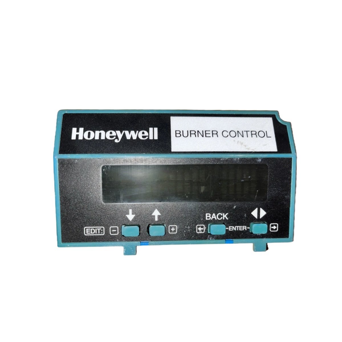Honeywell S7800A1142 keyboard display module for 7800 Series burner controls. 8-button keypad, 2-line LCD, nonvolatile memory. -40 to +60°C. 0.4 kg.