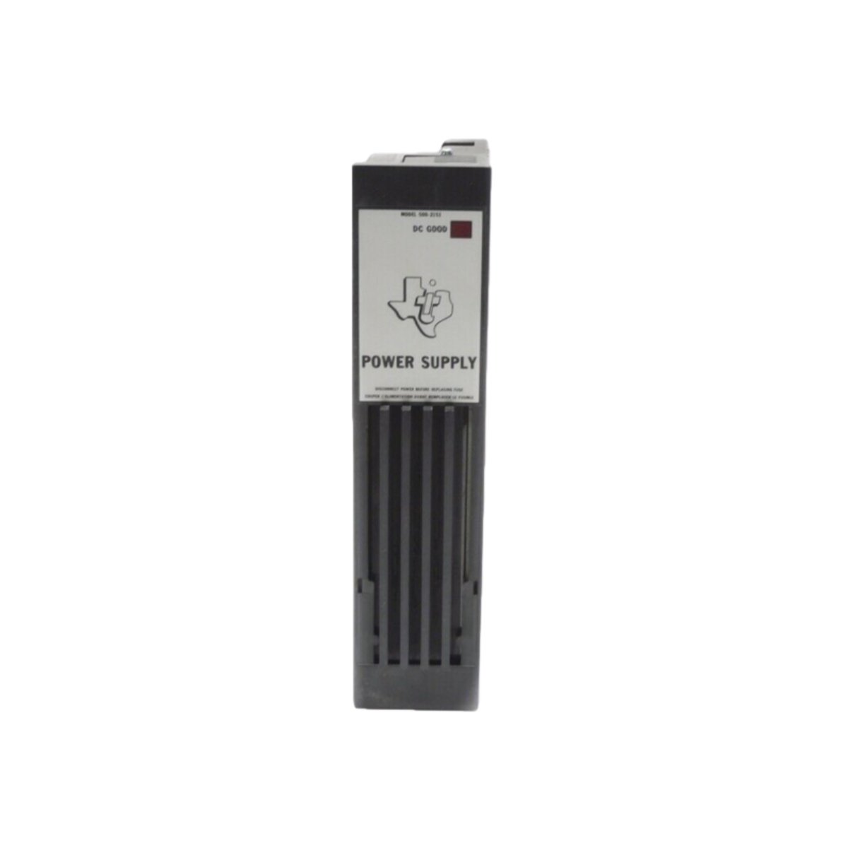 Siemens 500-2151 AC power supply module with 120-240VAC input. Delivers 5VDC at 10A, 24VDC at 3A, 12VDC at 0.5A. 130W total with 25ms ride-through.