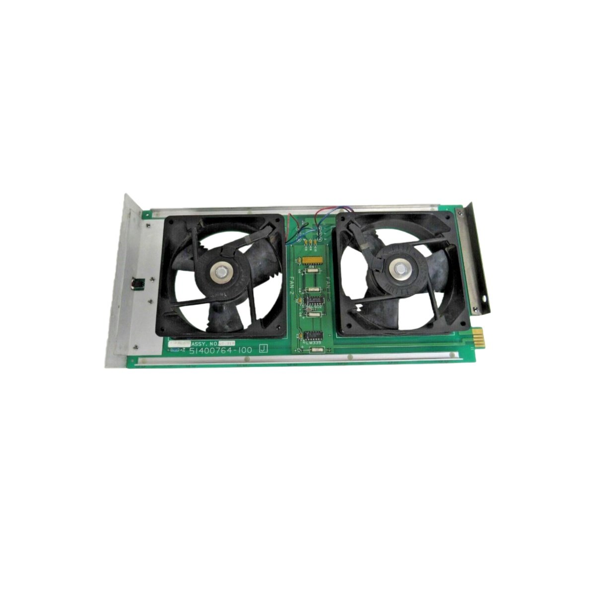Honeywell 51400764-100 dual fan circuit board for industrial cooling. 24V, 2-fan assembly, 0°C to 60°C, UL, CE certified.