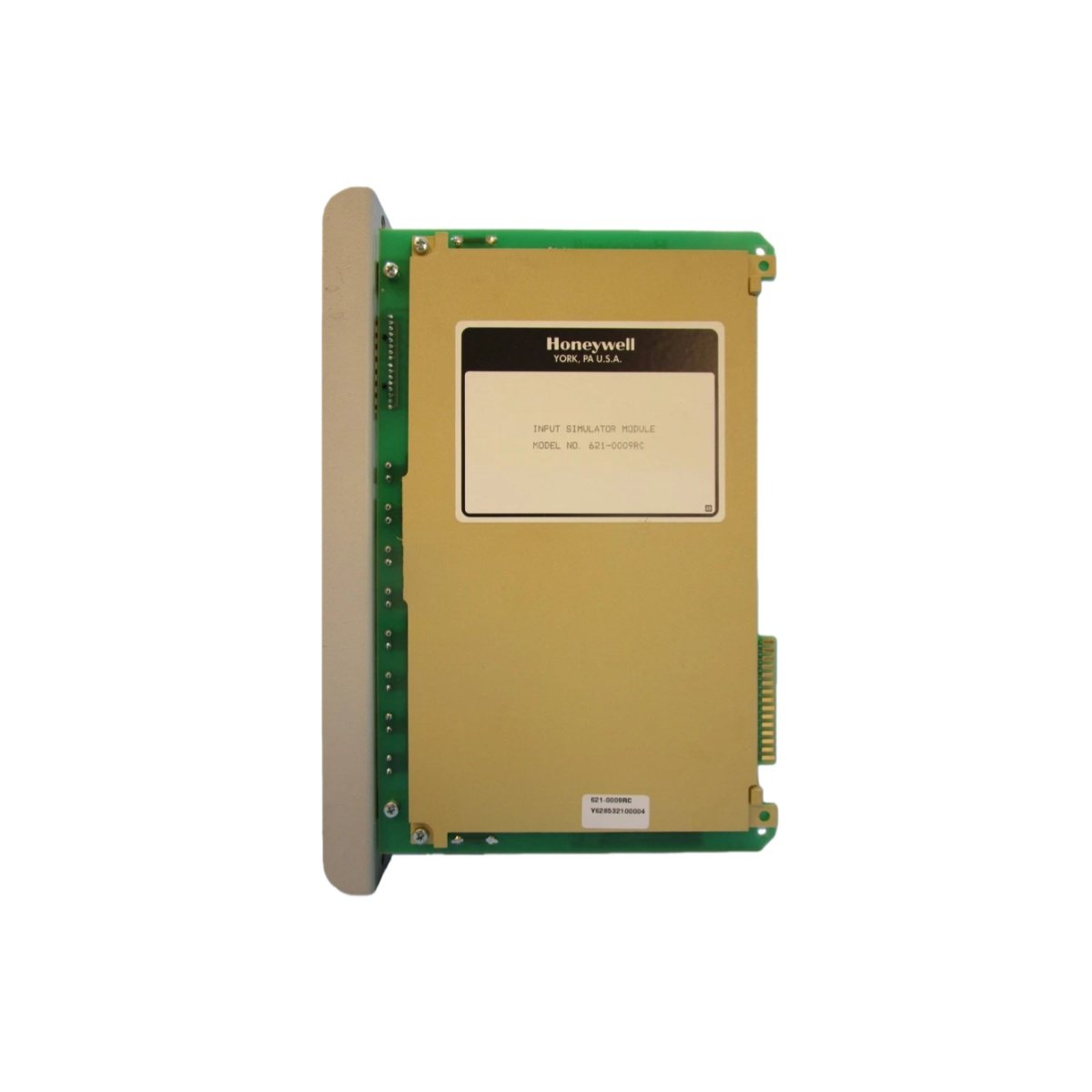 Honeywell 621-0009 simulator input module for thermocouple J/K/T, RTD Pt100/Ni100, 0.05% accuracy, auto-test function, UCN bus. CE certified.