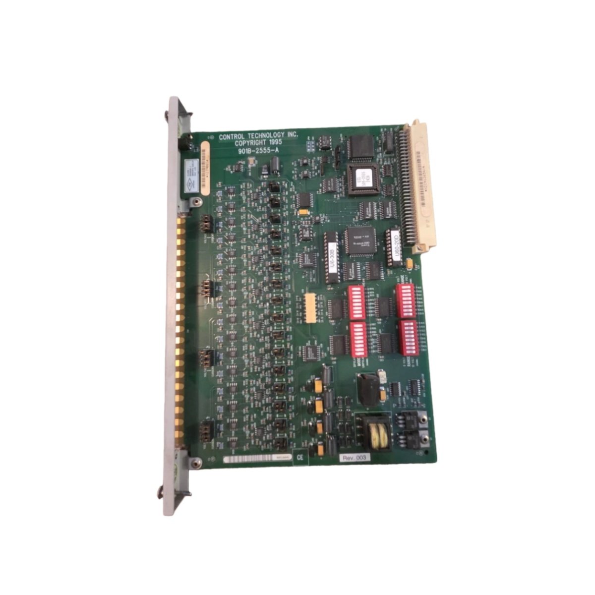 Siemens 901B-2555-A analog input module with 16 differential channels. 16-bit resolution, ±10V, 4-20mA, 1 kHz sampling. DCS module with CE and UL certification.