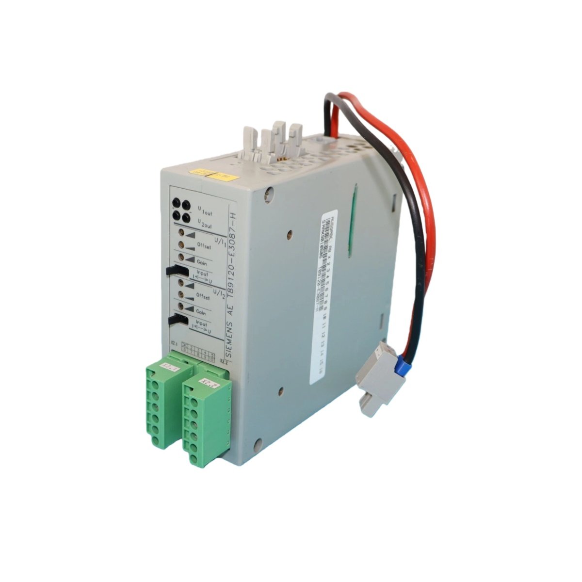Siemens AET89120-E3087-H industrial control module. 24V DC, 16 inputs, 16 outputs, 12 Mbps PROFIBUS DP. Industrial I/O module with ATEX Zone 2 certification.