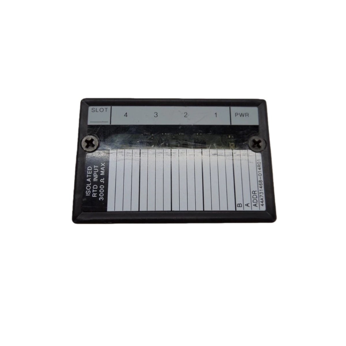 GE IC670ALG620 RTD input module with 8 channels for Pt100/Pt200/Ni100, 16-bit resolution, ±0.2°C accuracy, for Field Control PLC systems.