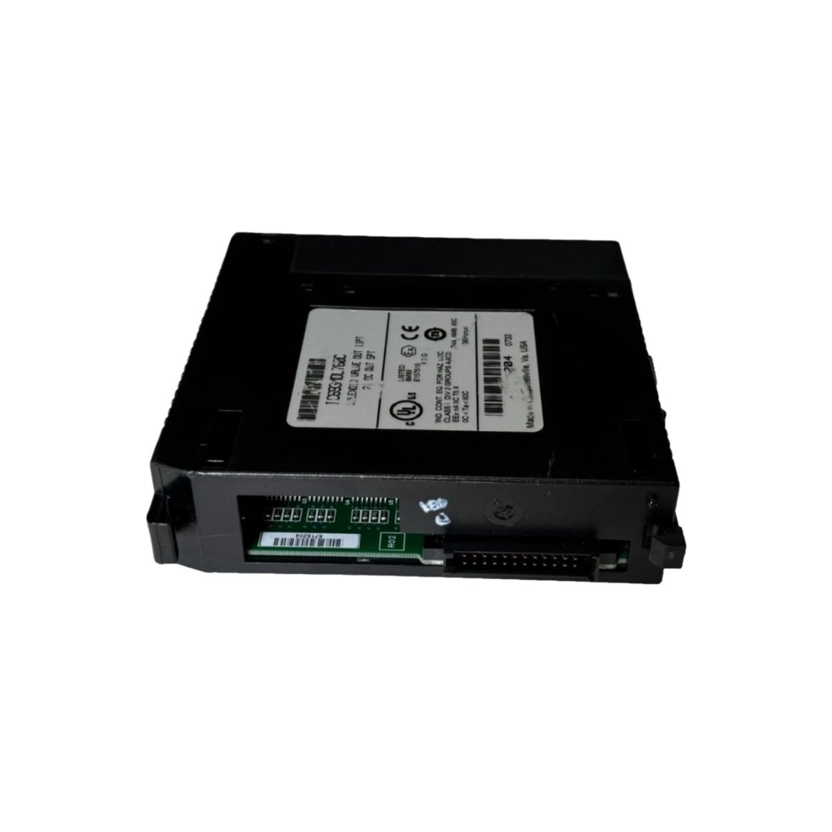GE IC693MDL760 solenoid valve output module with 16 channels, 24V DC at 2.0A, and thermal protection. High-current discrete control