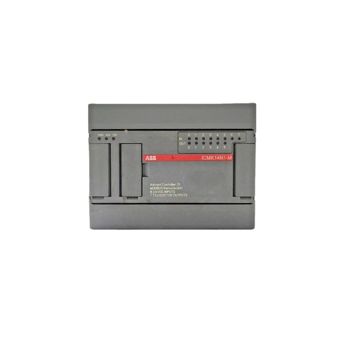 ABB ICMK14N1 remote unit with 24V DC input, 4-20mA output, RS-485, 128KB memory, and IP20 rating. Precision control for demanding automation systems.