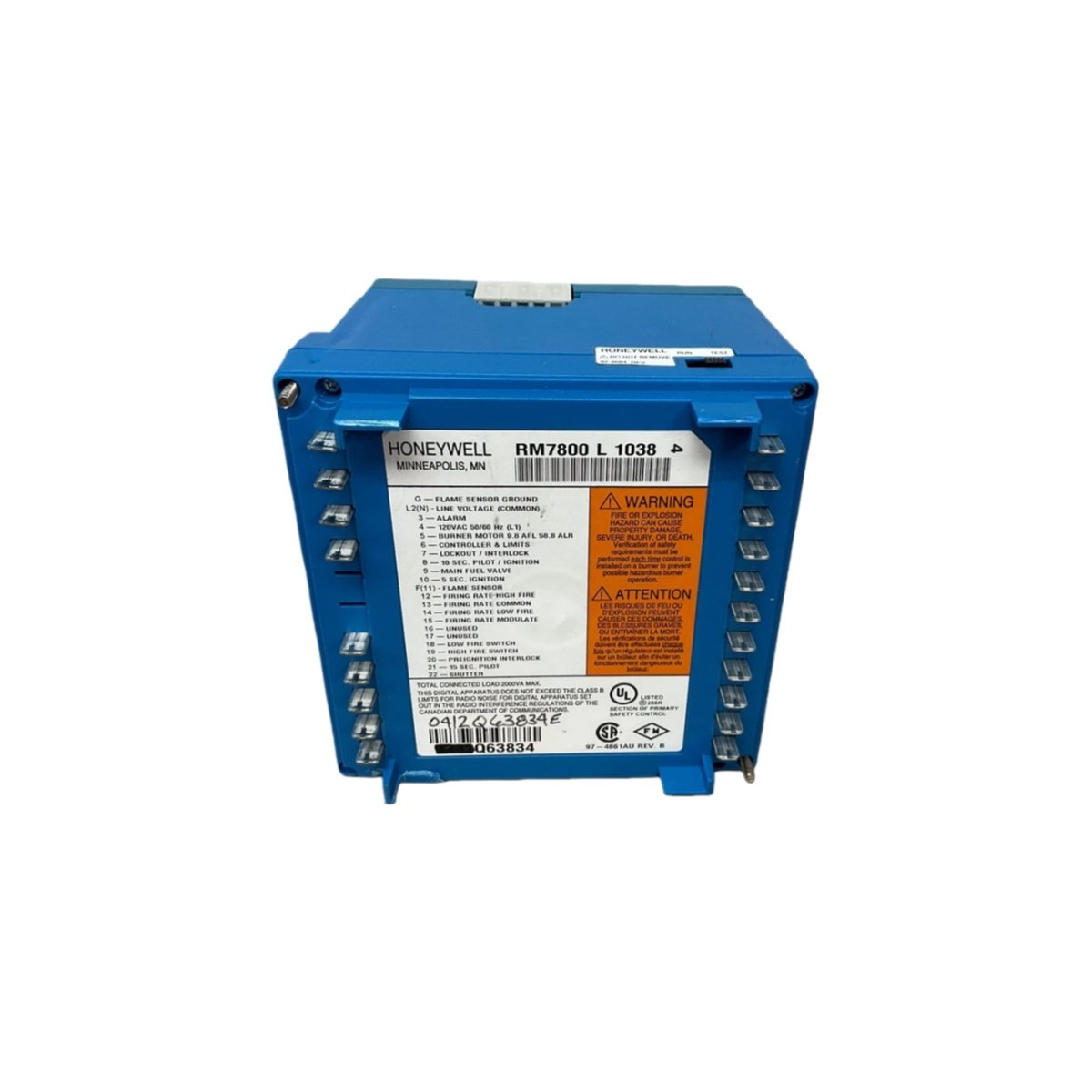 Honeywell RM7800L1038 Burner Control for 7800 Series - Image 3